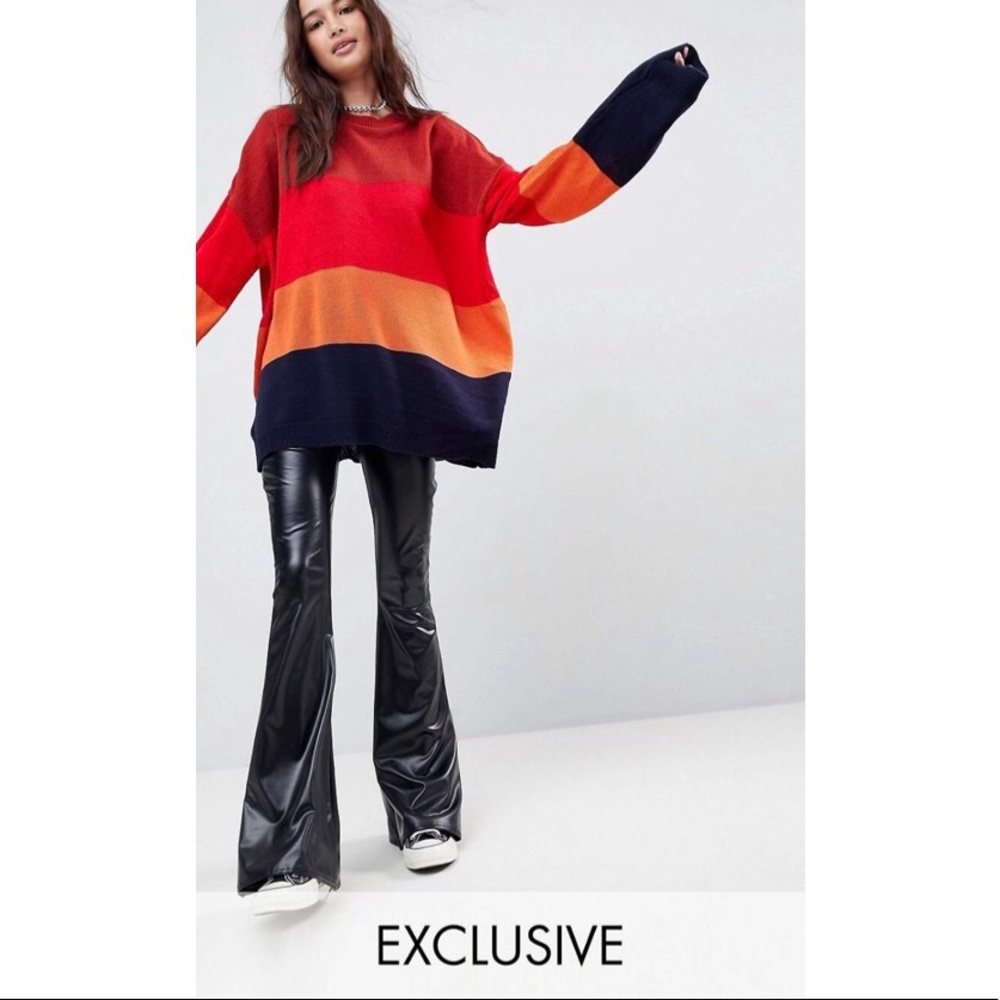 NWOT, BLACK VINYL PANTS SIZE XL